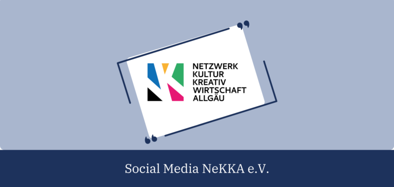 Logo Netzwerk Kultur- und Kreativwirtschaft Allgäu e.V. mit Unterzeile Social Media für NeKKA e.V.